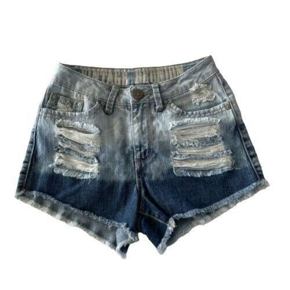 Rewash Distressed Denim Shorts Womens 2 Blue Ripped Western Boho Festival Summer